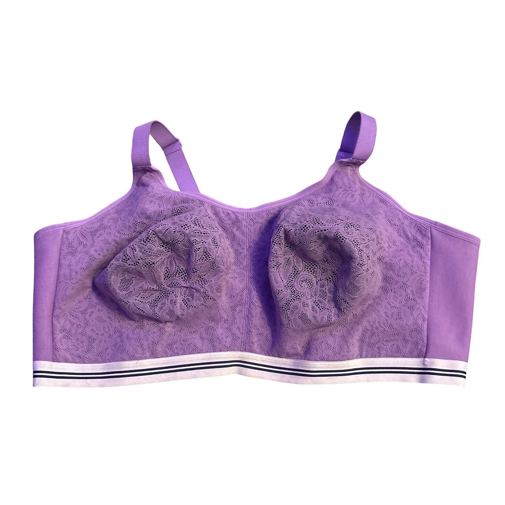 Cacique Lane Bryant Purple Cotton Lace Scoop No-Wire Full Figure Plus Size 50F